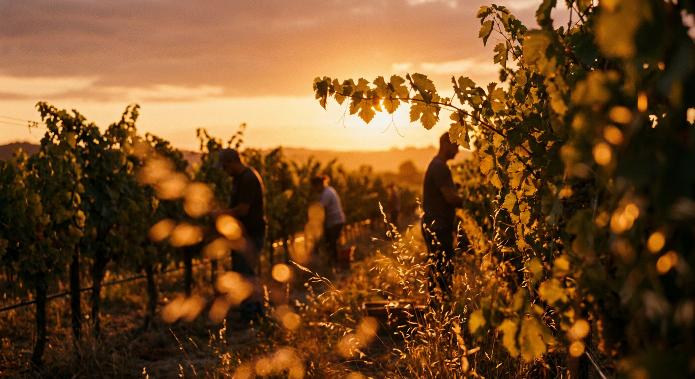 Raw output: vineyard at sunset from the pack's exact prompt